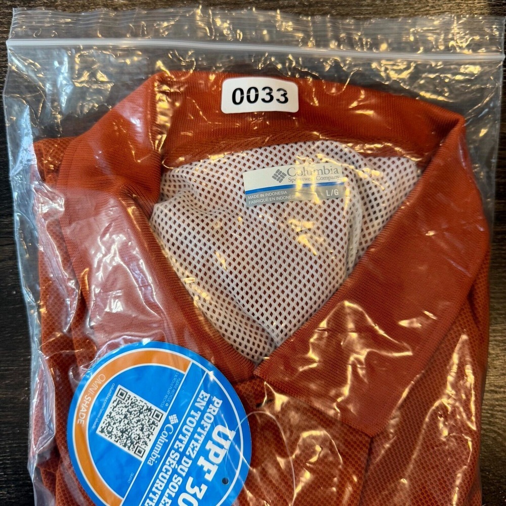 Columbia PFG Texas Longhorns Perfect Cast Polo Shirt Men Large Orange Mesh Lined - Picture 12 of 12